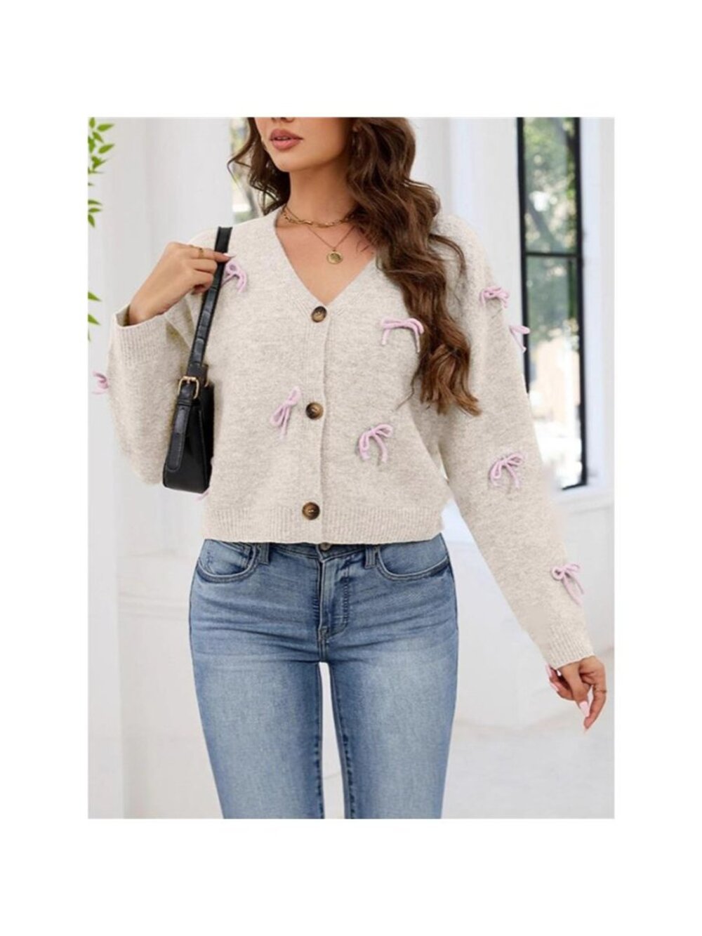 Bow Button Up Cardigan - Picture 11 of 14